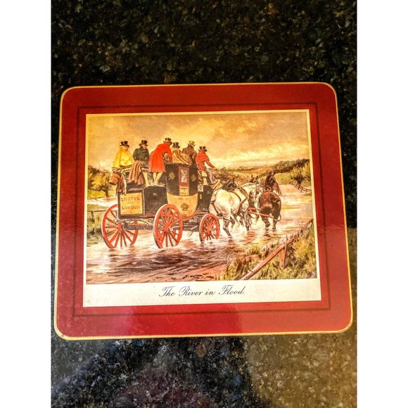 Clover Leaf Vintage Table Mats, Coaching Scenes (Qty. 6), Made in United Kingdom - Picture 4 of 11